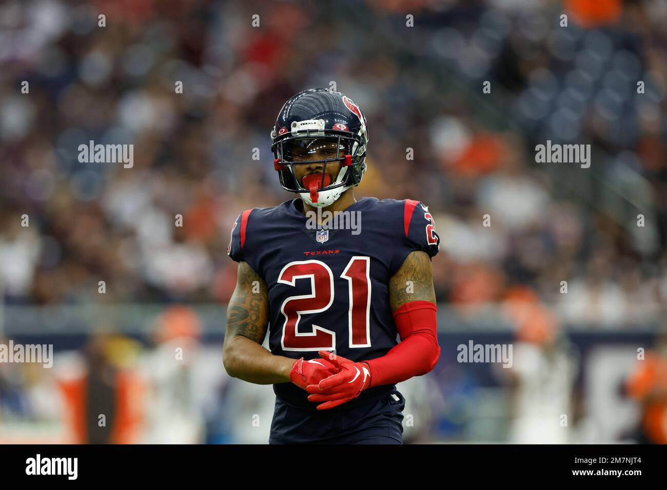 Houston Texans cornerback Steven Nelson (21) at the snap during an NFL  football game against the Jacksonville Jaguars on Sunday, Oct. 9, 2022, in  Jacksonville, Fla. (AP Photo/Gary McCullough Stock Photo - Alamy