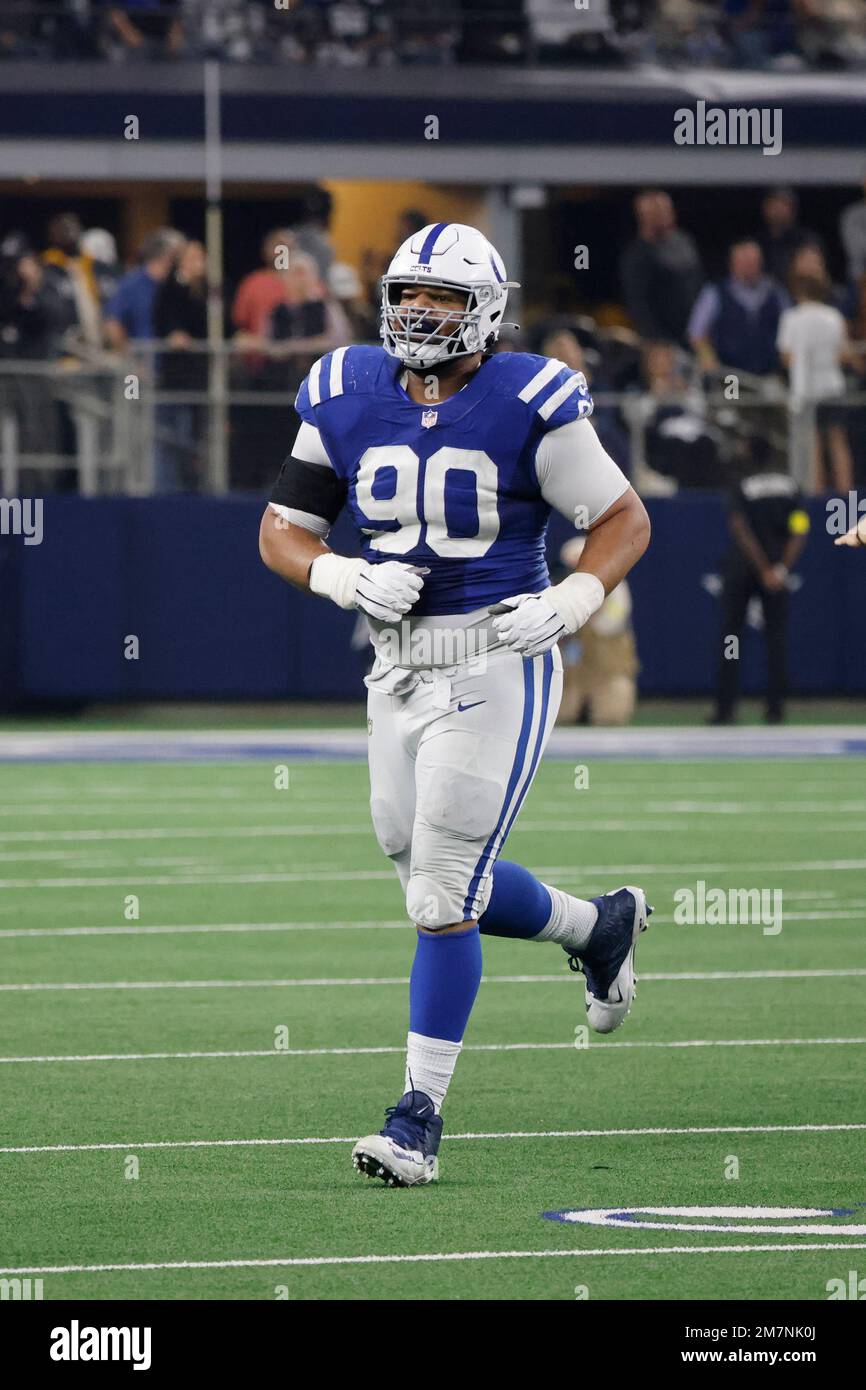 Indianapolis Colts defensive tackle Grover Stewart (90) jogs off