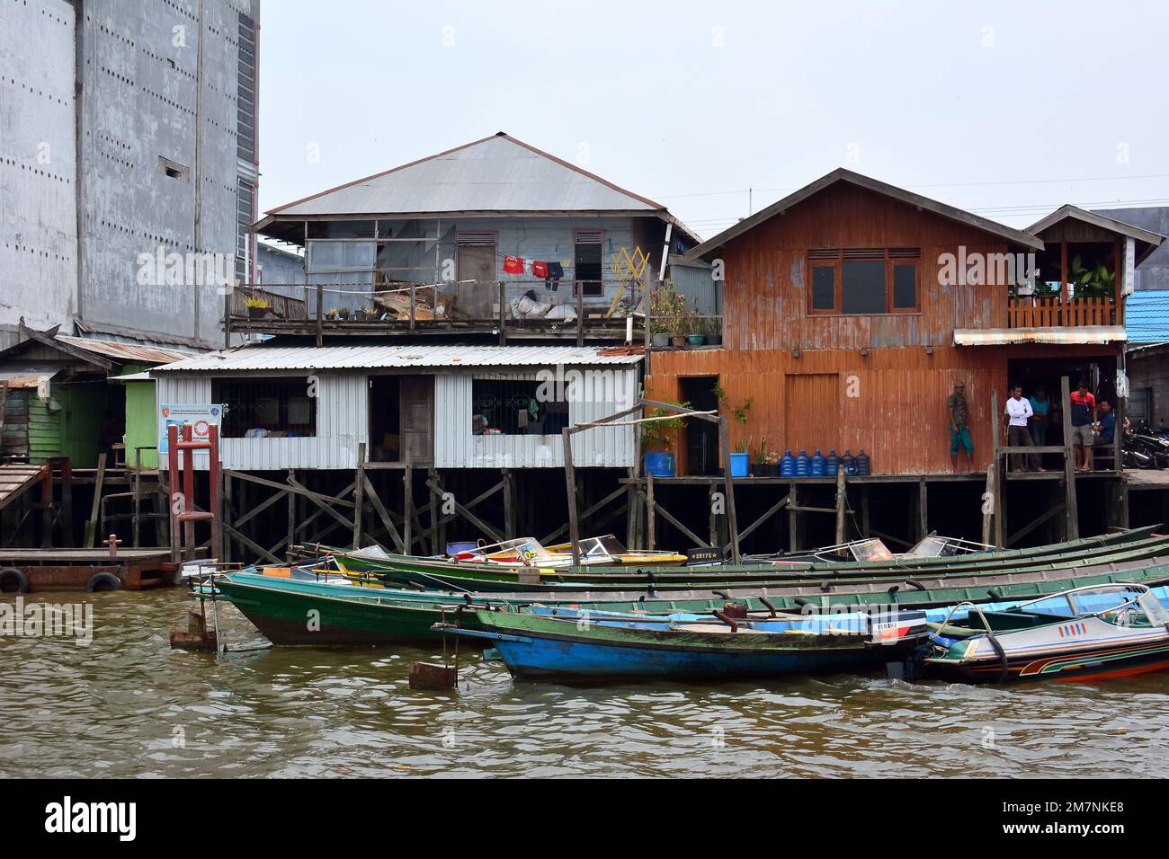 wooden houses, Kumai, Kalimantan, Borneo island, Indonesia, Asia Stock ...