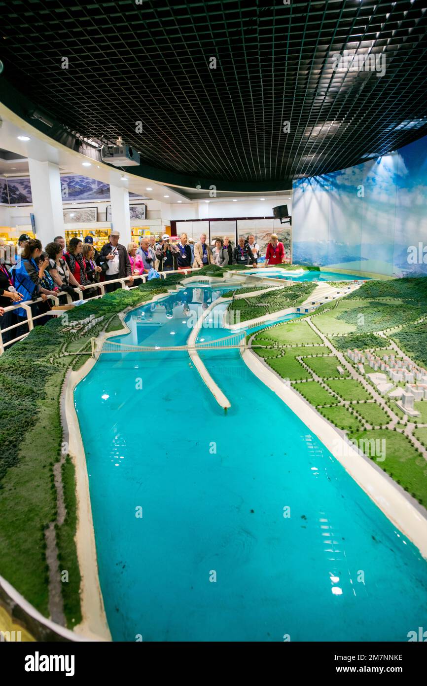 Scale Model, The Three Gorges Dam Project, Yangtze River, China Stock Photo