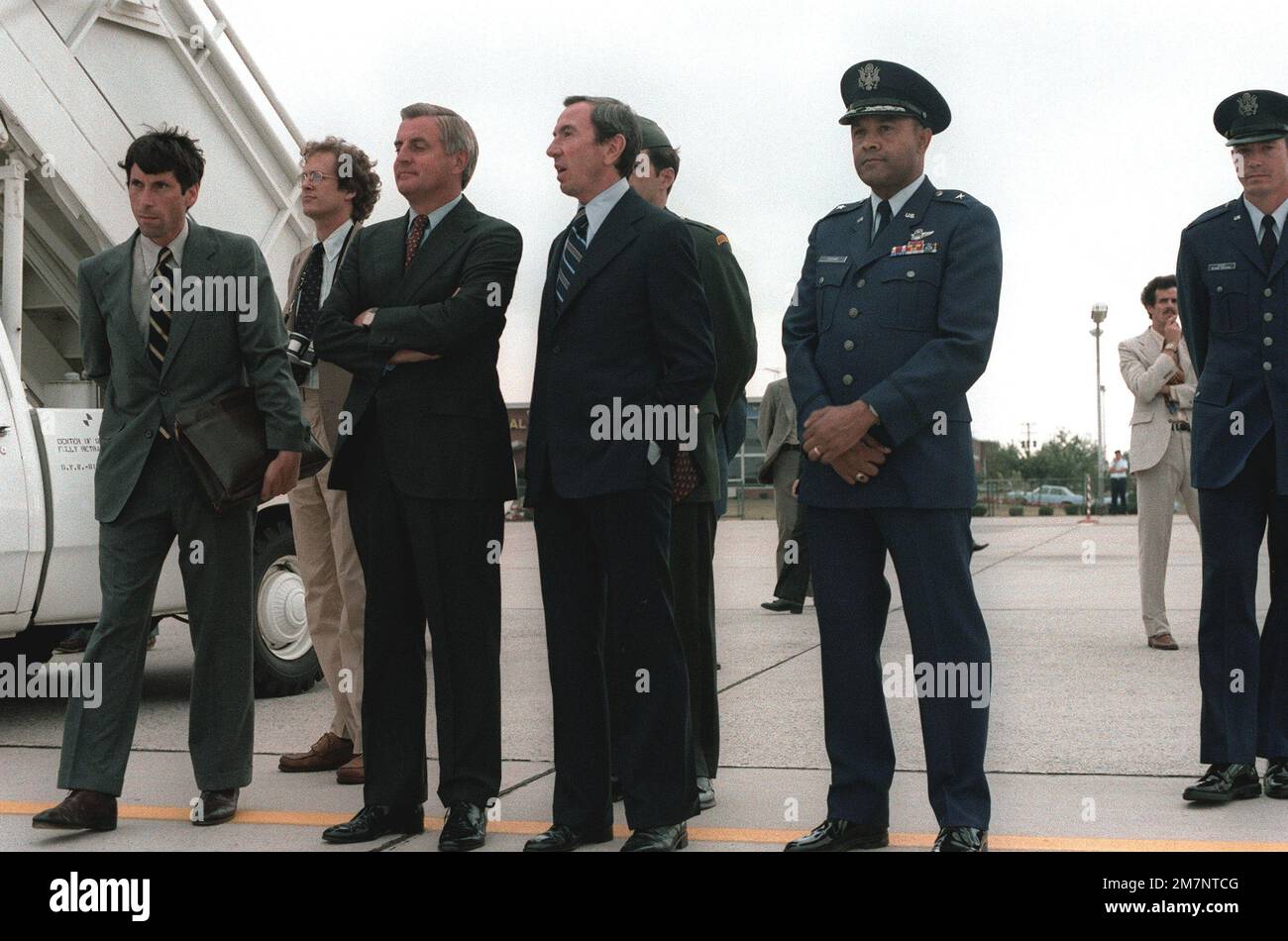 Vice President Walter Mondale and BGEN Archer L. Durham, first on right ...