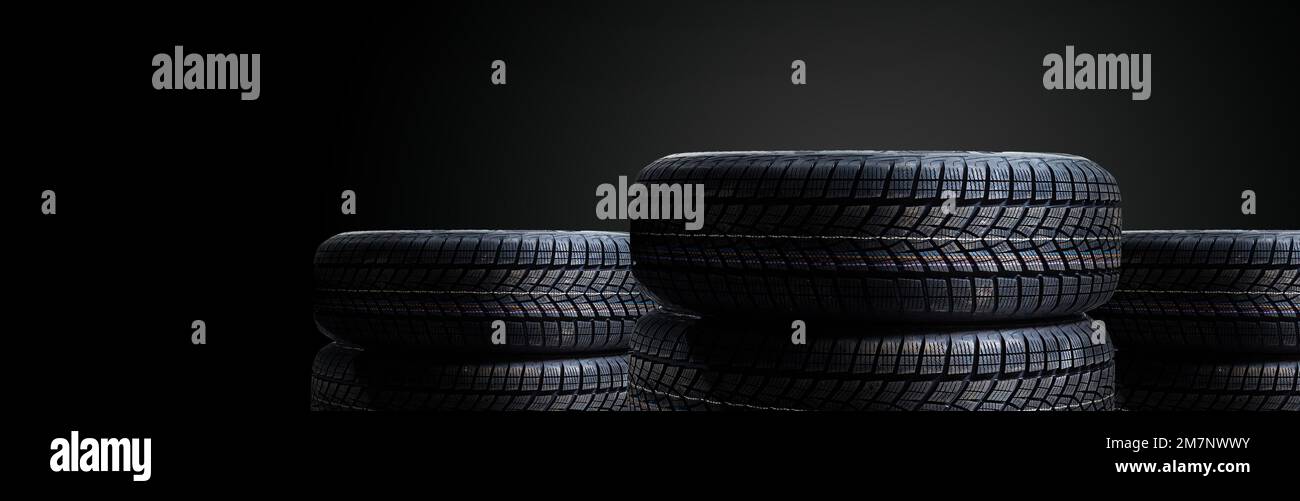 Car winter tire on colored Stock Photo