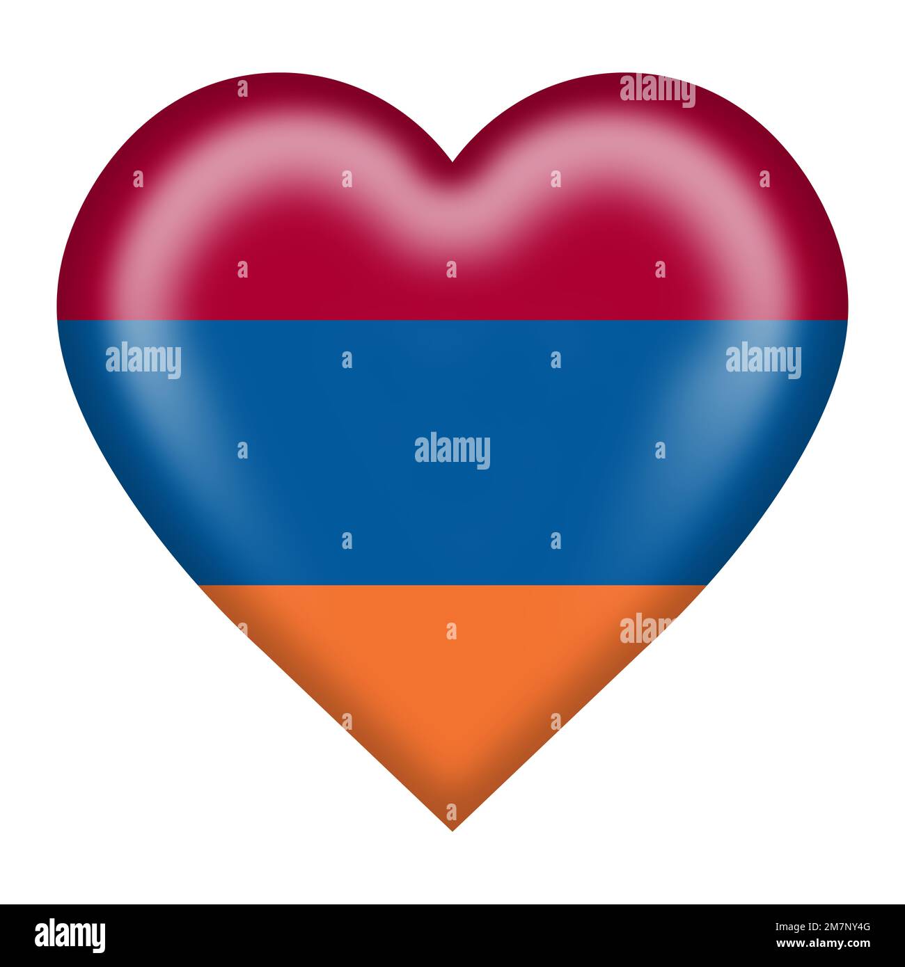 Armenia flag heart button isolated on white with clipping path 3d illustration Stock Photo