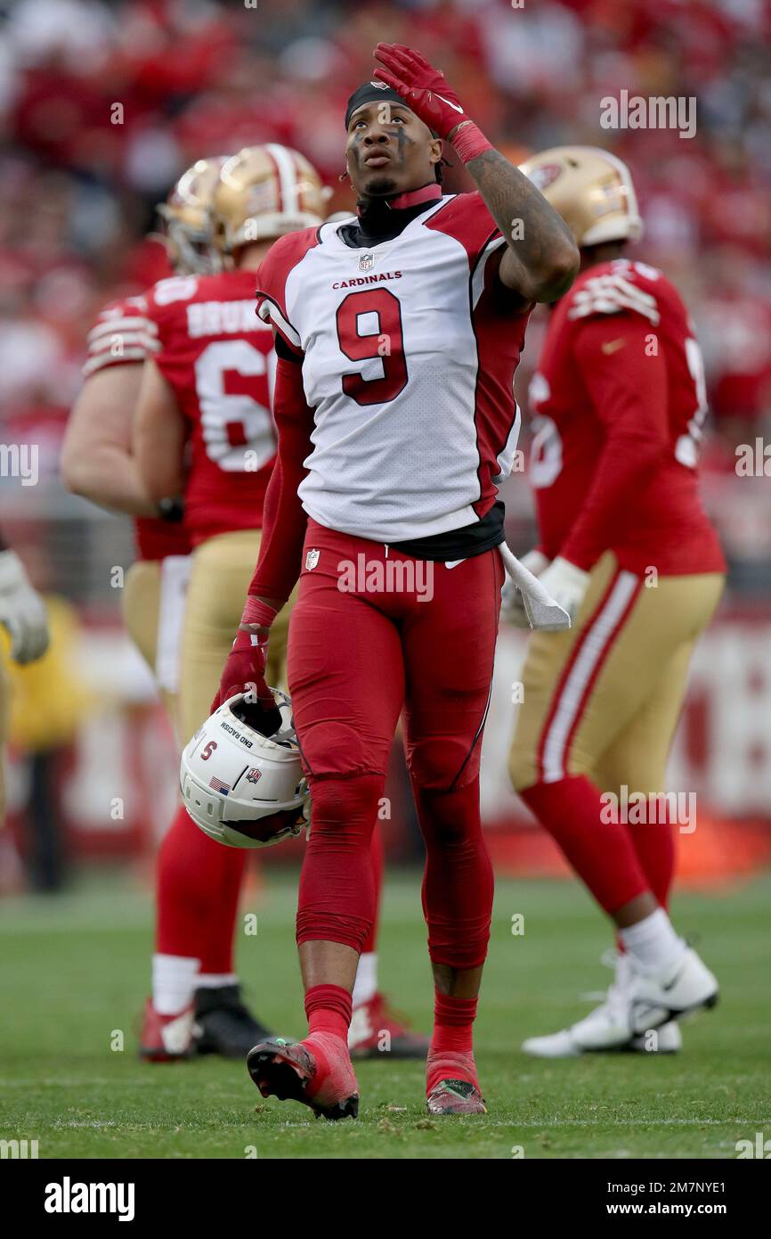 Arizona Cardinals linebacker Isaiah Simmons (9) reacts during an NFL  football game against the San Francisco 49ers, Sunday, Jan.8, 2023, in  Santa Clara, Calif. (AP Photo/Scot Tucker Stock Photo - Alamy