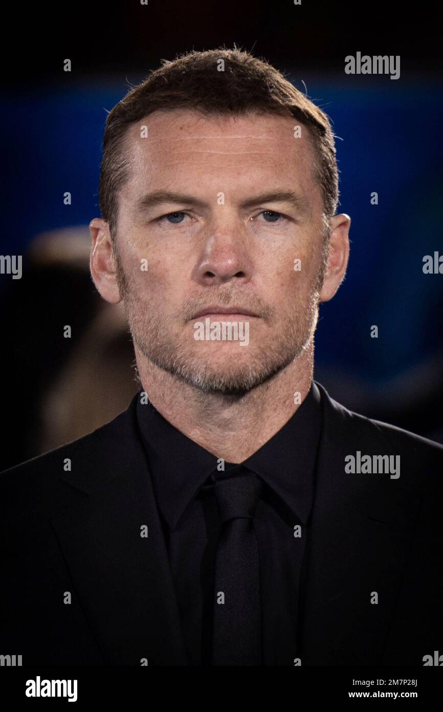 Sam Worthington Poses For Upon Arrival At The World Sam Worthington Poses For Upon Arrival At The World Premiere Of The Film Avatar The Way Of Water In London Tuesday Dec 6 2022 Photo By Vianney Le 2M7P28J 