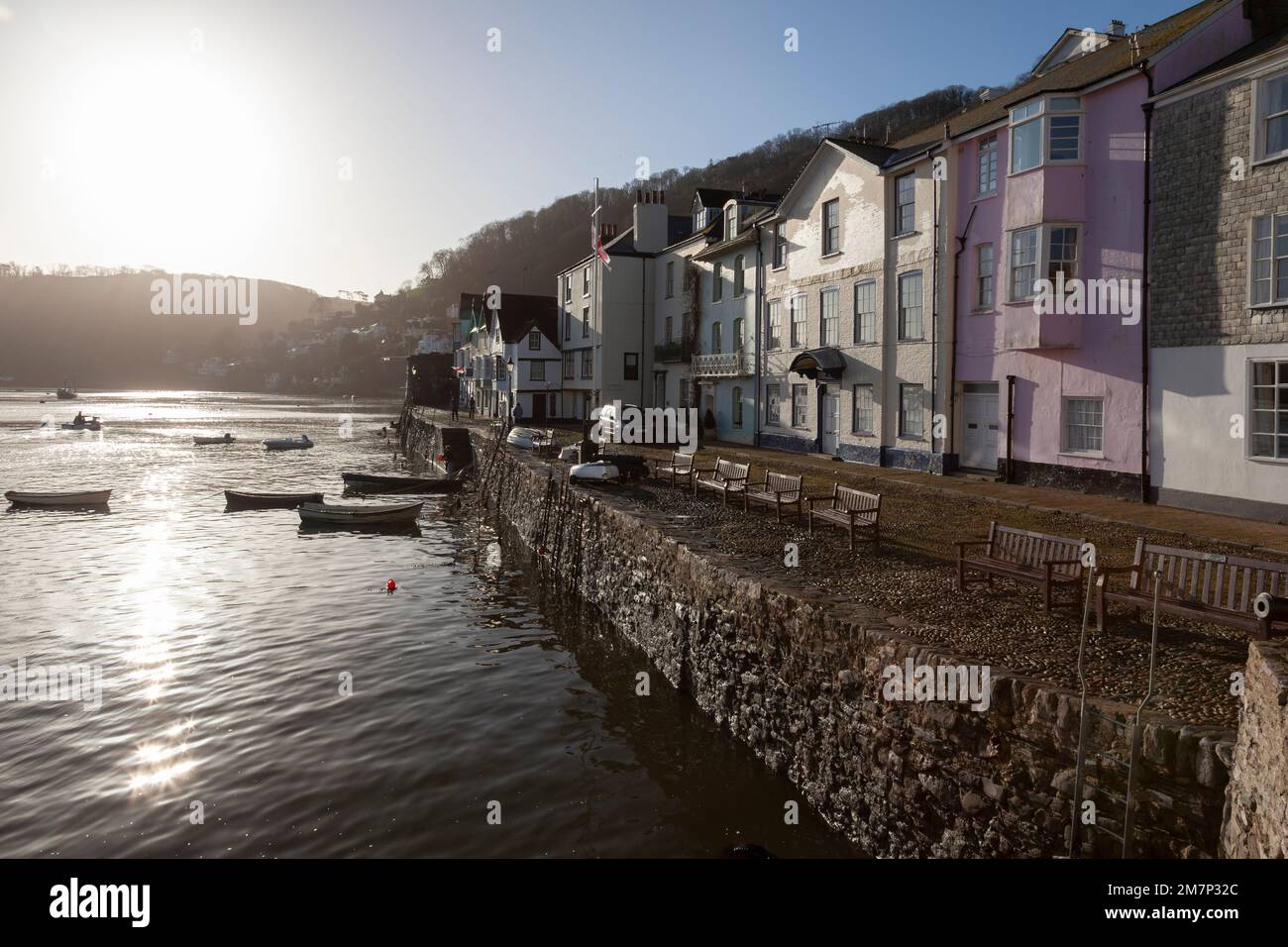 UK, England, Devon, Dartmouth, Bayard's Cove at Dawn Stock Photo