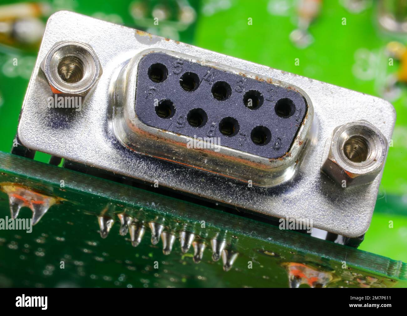 Female Standard Serial Port called RS232 9 pin Stock Photo Alamy