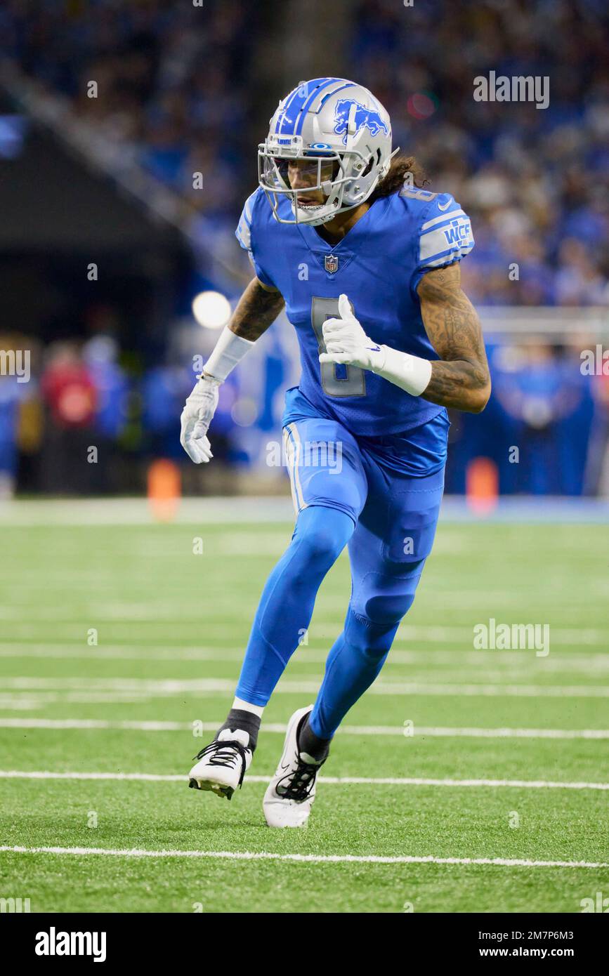 Detroit Lions wide receiver Josh Reynolds (8) runs a route against the  Jacksonville Jaguars during an NFL football game, Sunday, Dec. 4, 2022, in  Detroit. (AP Photo/Rick Osentoski Stock Photo - Alamy