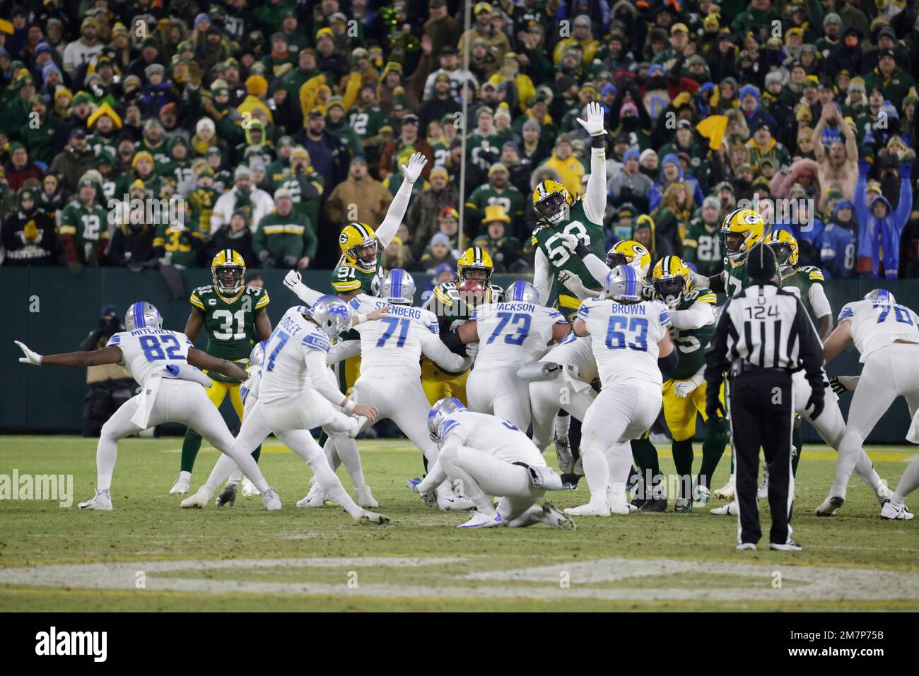 Detroit Lions place kicker Michael Badgley (17) during an NFL football