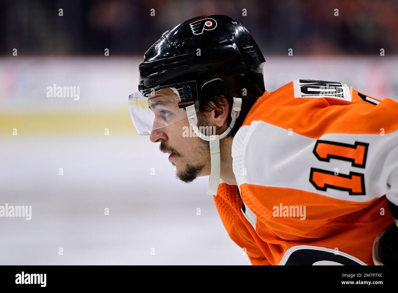 Philadelphia Flyers' Travis Konecny in action during an NHL hockey game ...