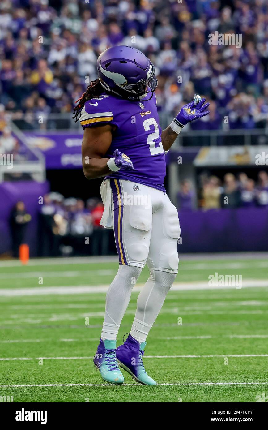 Minnesota Vikings running back Alexander Mattison (2) celebrates after