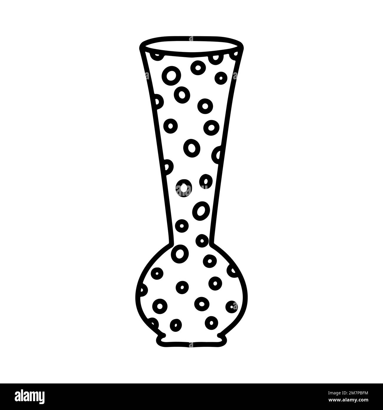 Decorative vase in hand drawn doodle style. Isolated vector ...