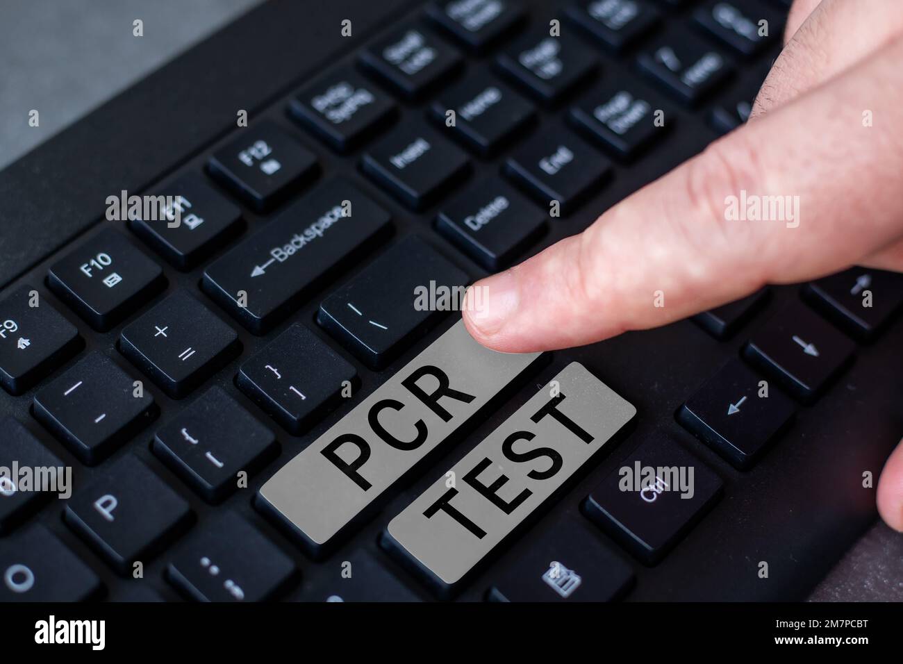 Text sign showing Pcr Test. Word Written on qualitative detection of ...