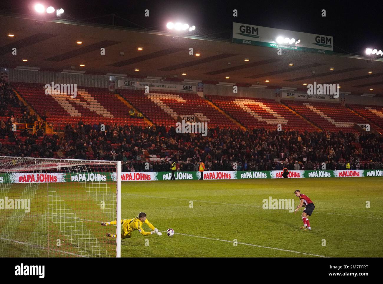 Max Sanders Lincoln City's Max Sanders has his penalty saved in the shoot-out ...