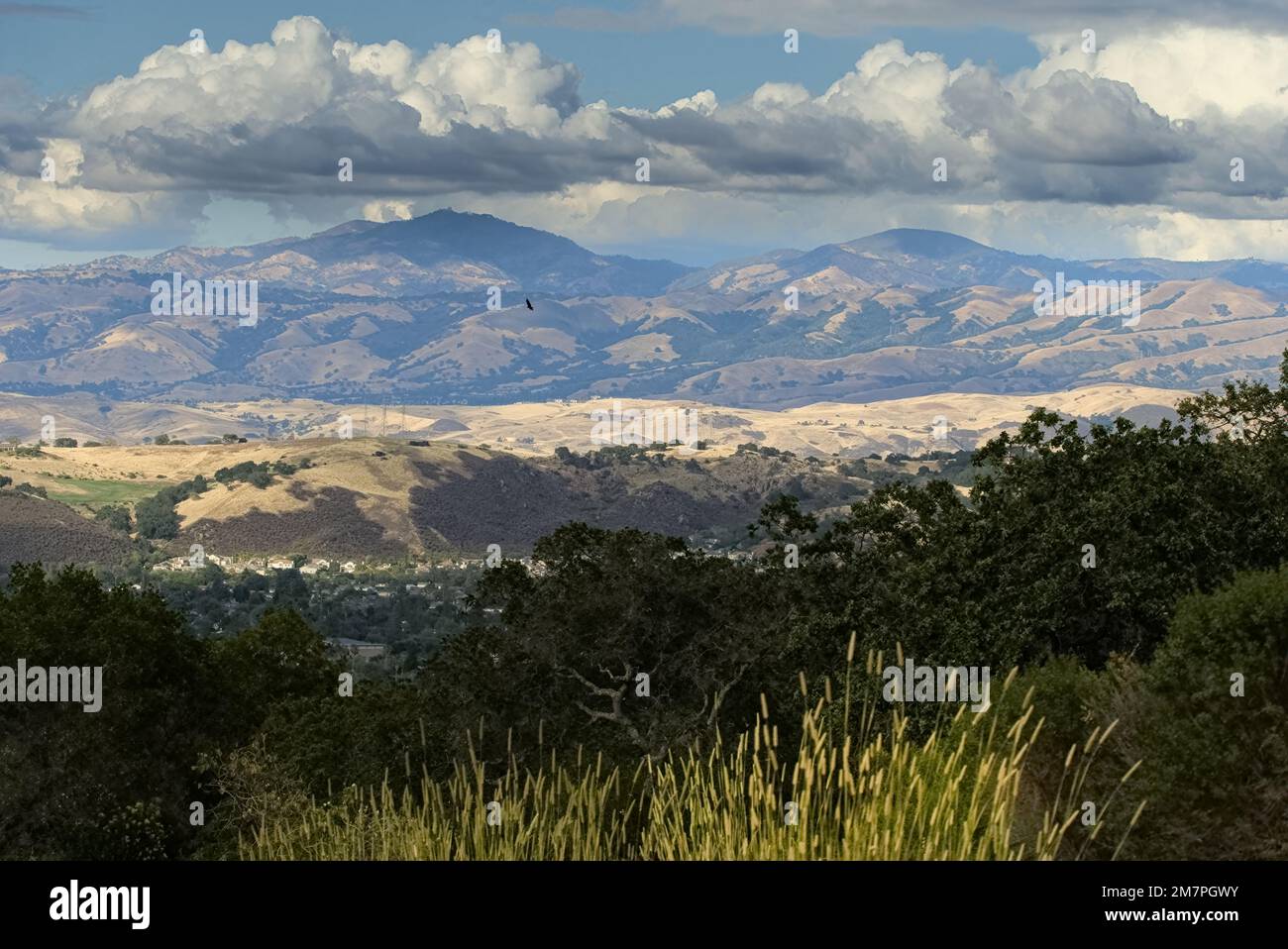 Dramatic clouds hover above Silicon Valley. Stock Photo