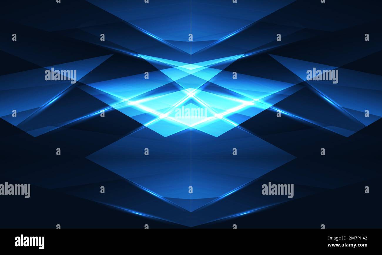 Abstract blue background with geometric dynamic glowing diagonal lines ...