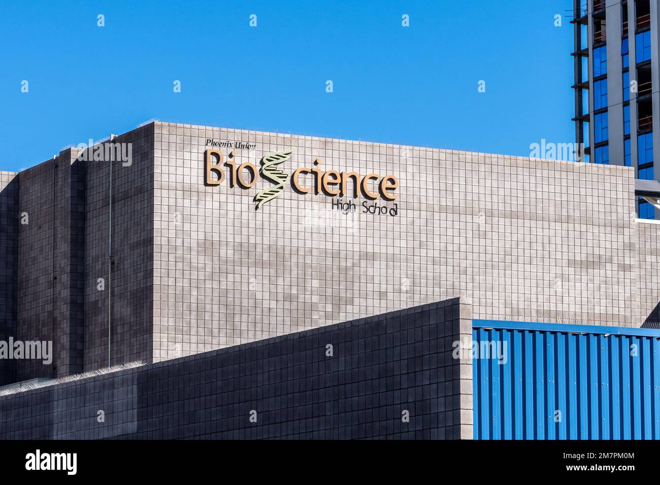Phoenix, AZ - Nov. 12, 2022: Phoenix Union Bioscience High School is a public school specializing in STEM and STEAM education located in downtown Phoe Stock Photo
