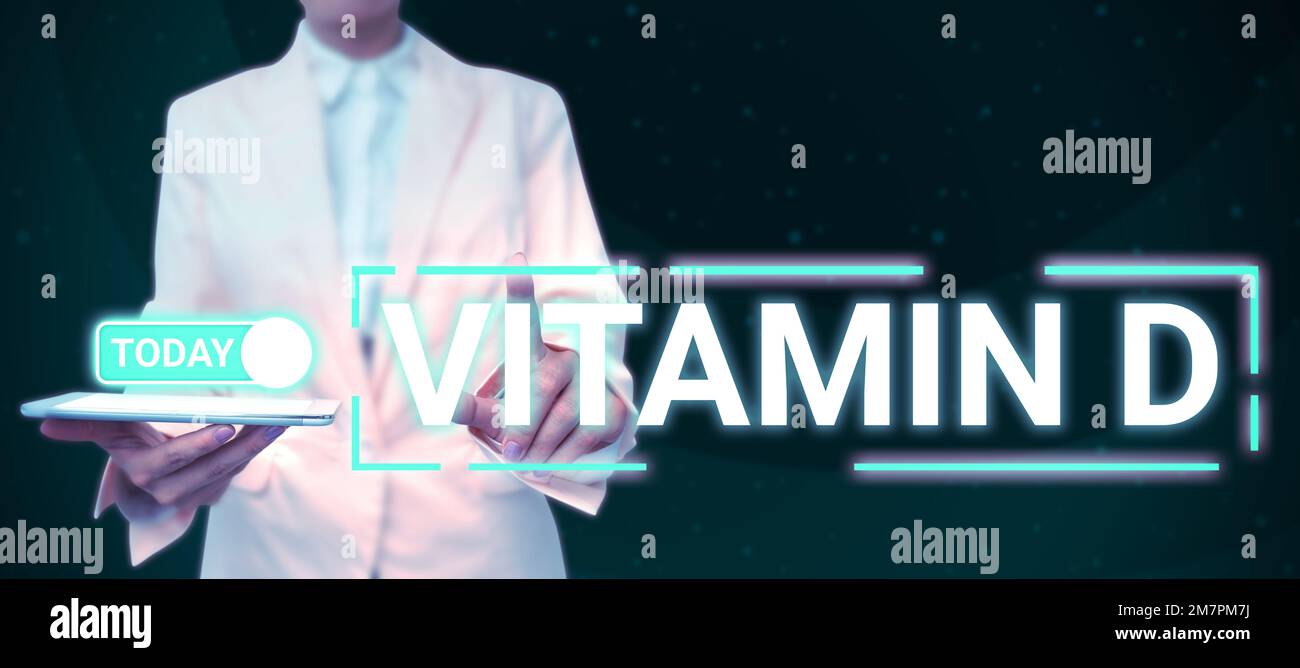 Conceptual display Vitamin D. Word Written on Nutrient responsible for ...