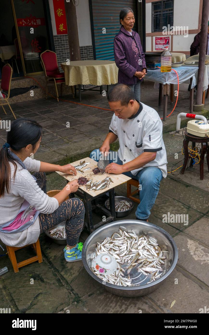 Zhongxian,Yangtze River,  Chongqing, China Stock Photo