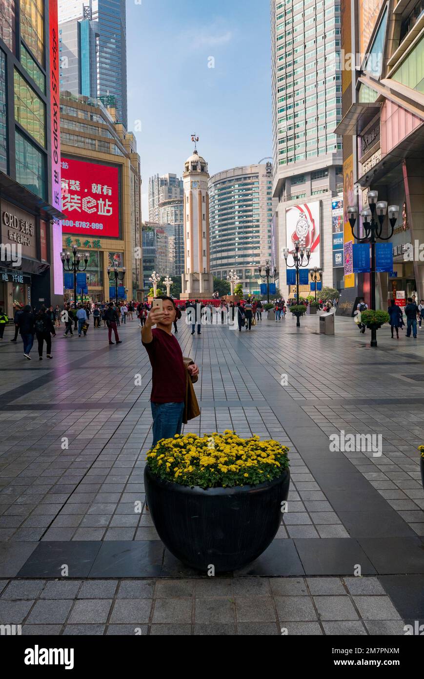 Chongqing People's Liberation Monument, Liberation Square, Monument, JeiFangBeiChongquin, China Stock Photo