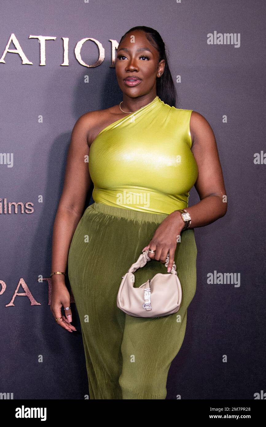 Shani Jamilah poses for photographers upon arrival for the premiere of