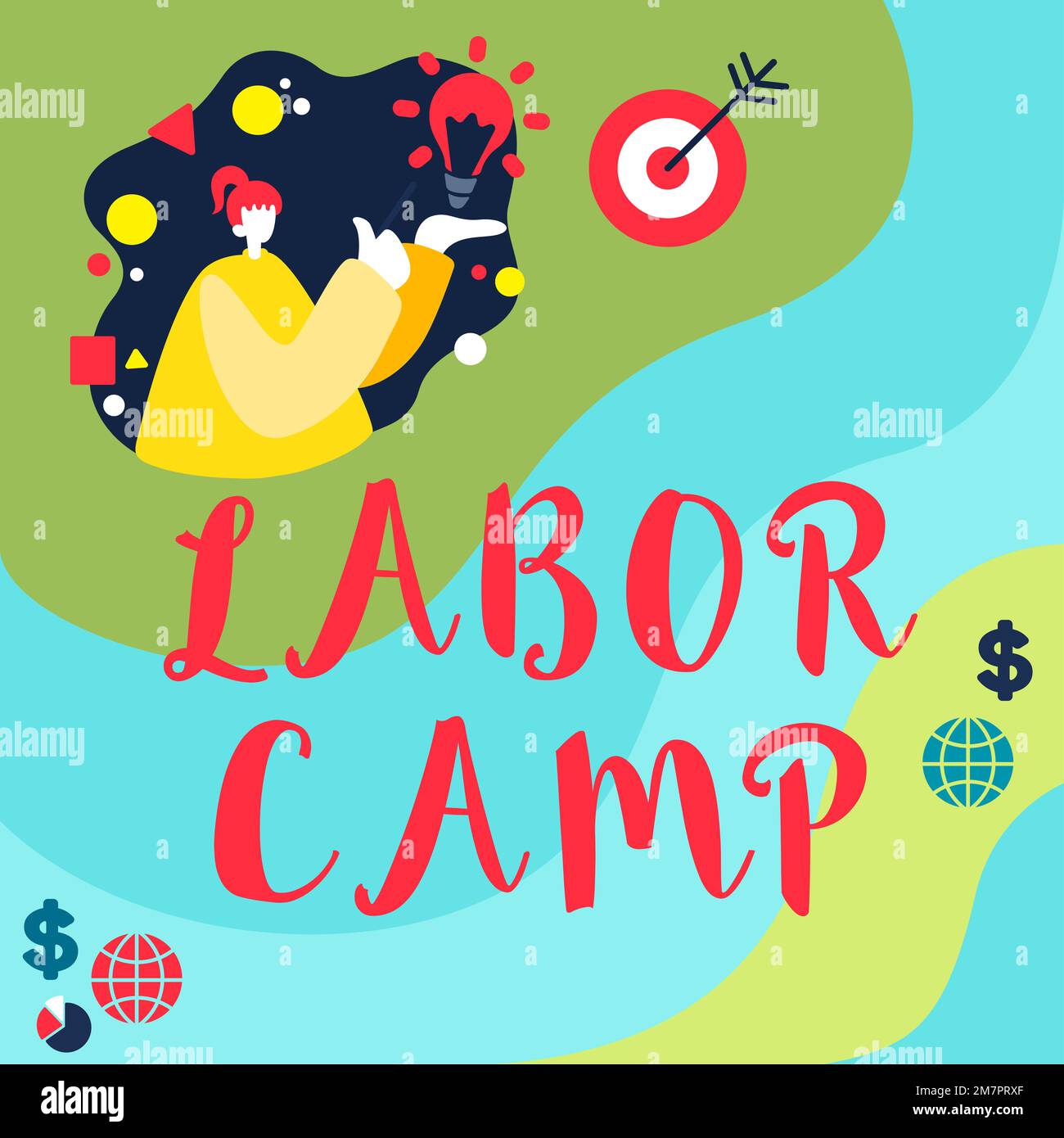 Text sign showing Labor Camp. Business idea a penal colony where forced labor is performed Stock Photo