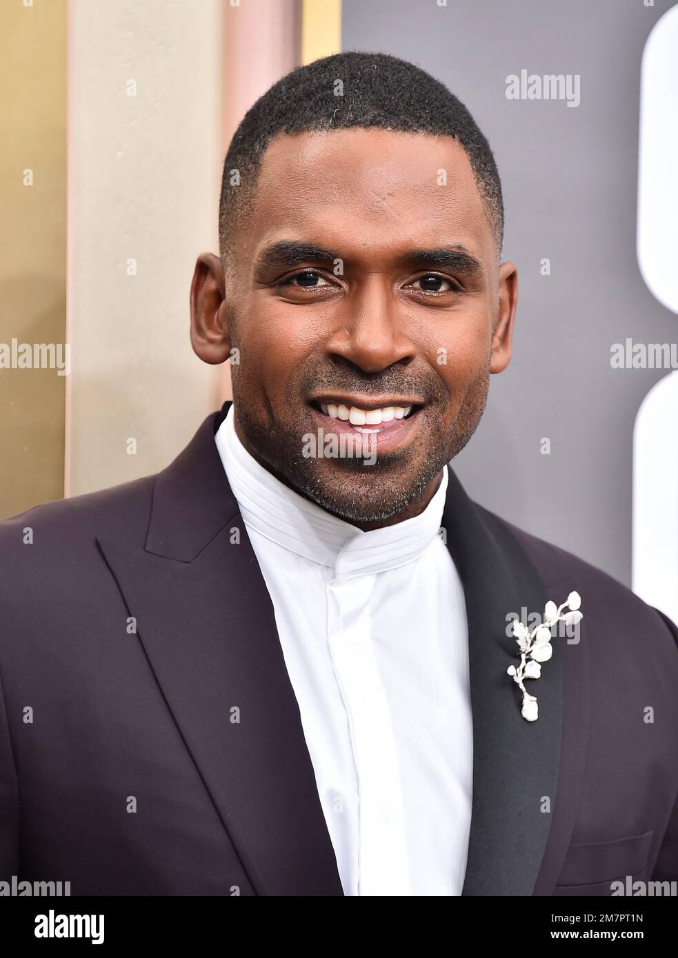 Justin Sylvester arrives at the 80th annual Golden Globe Awards at the