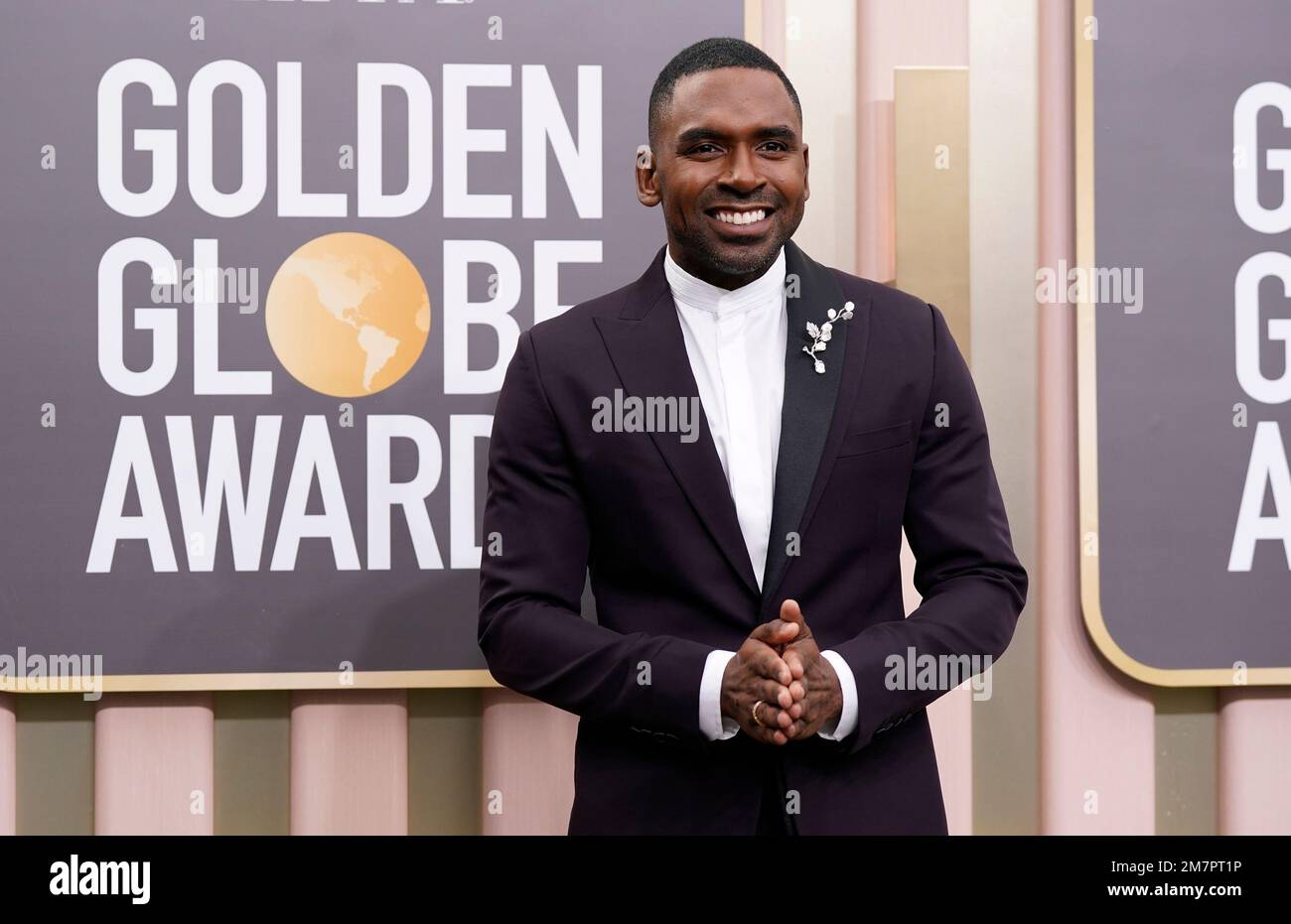 Justin Sylvester arrives at the 80th annual Golden Globe Awards at the
