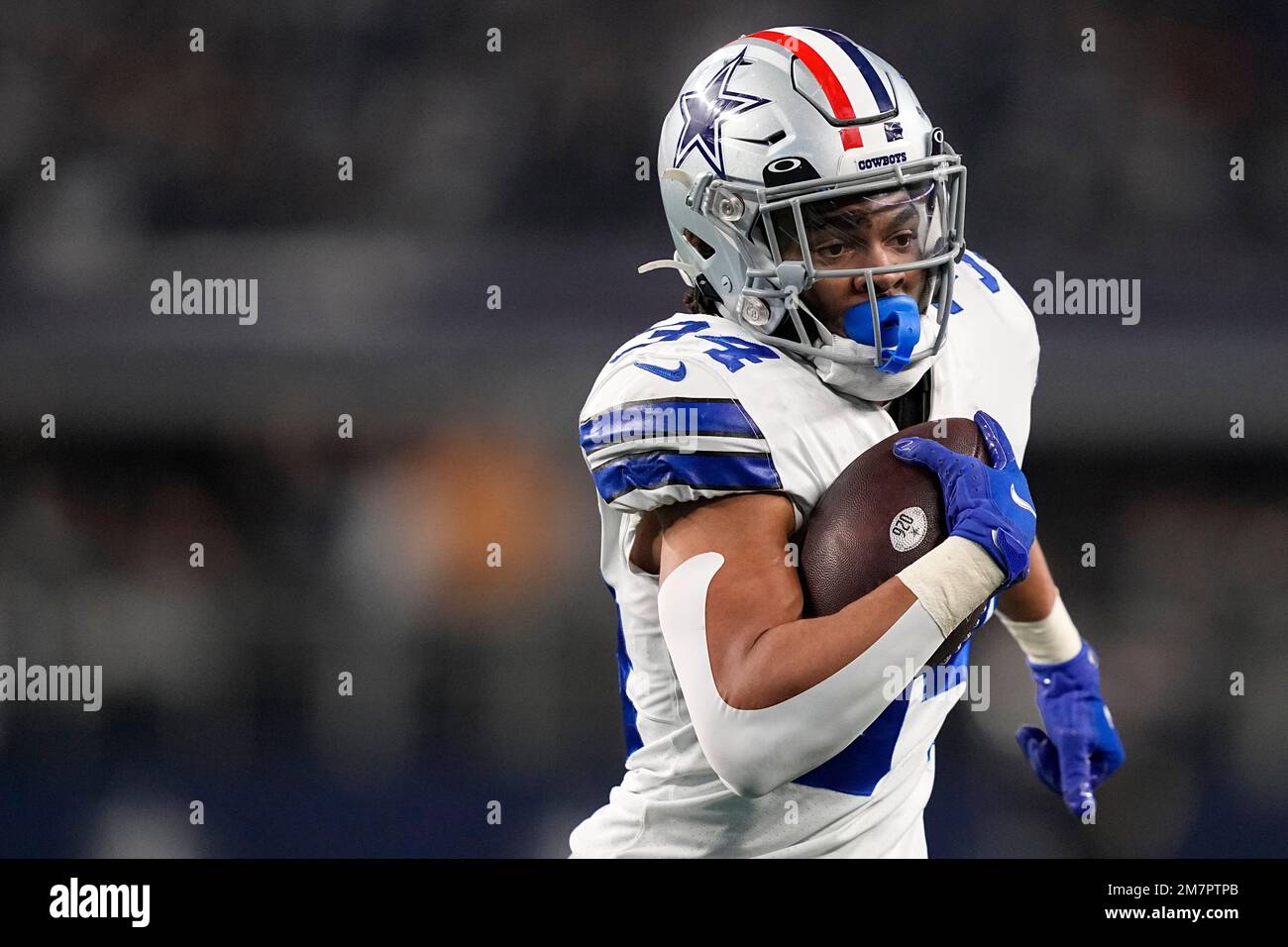 Dallas Cowboys running back Malik Davis (34) runs the ball for a touchdown  during an NFL football game against the Indianapolis Colts Sunday, Dec. 4,  2022, in Arlington, Texas. (AP Photo/Tony Gutierrez