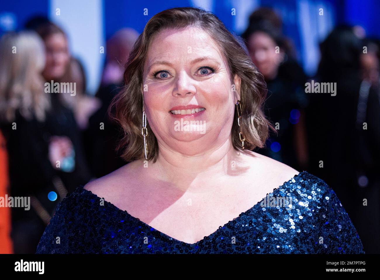 Jury member Joanna Scanlan, poses for photographers upon arrival for 'The British Independent
