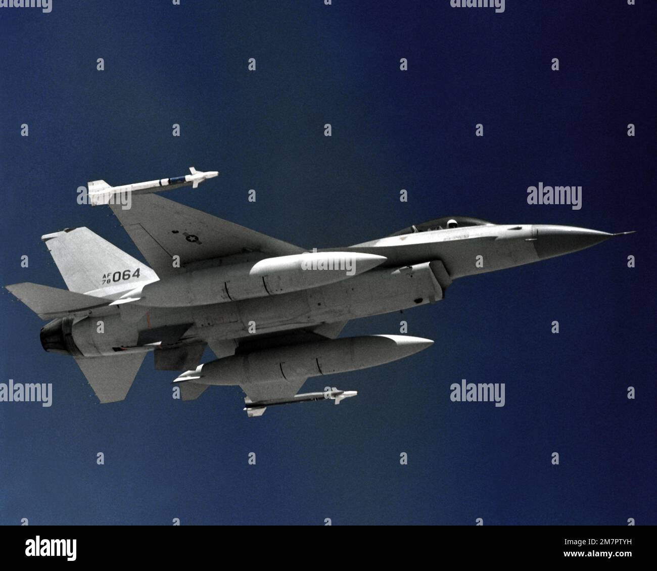 An Air to air Right Underside View Of An F 16A Fighting Falcon Aircraft 