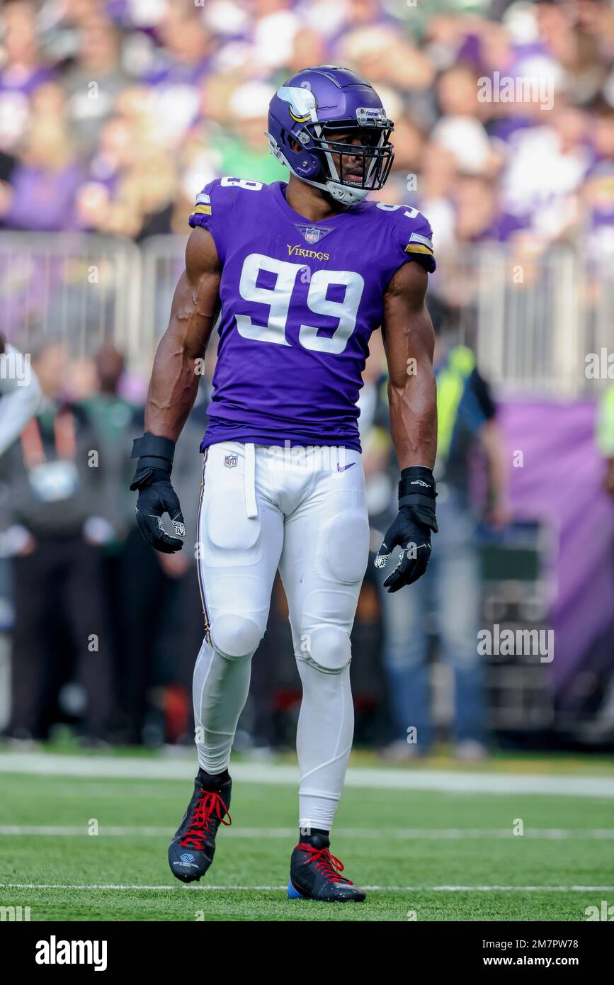 Minnesota Vikings linebacker Danielle Hunter (99) in action during the second half of an NFL football game against the New York Jets, Sunday, Dec