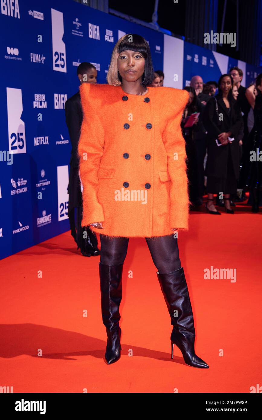 Tamara Lawrance poses for photographers upon arrival for 'The British
