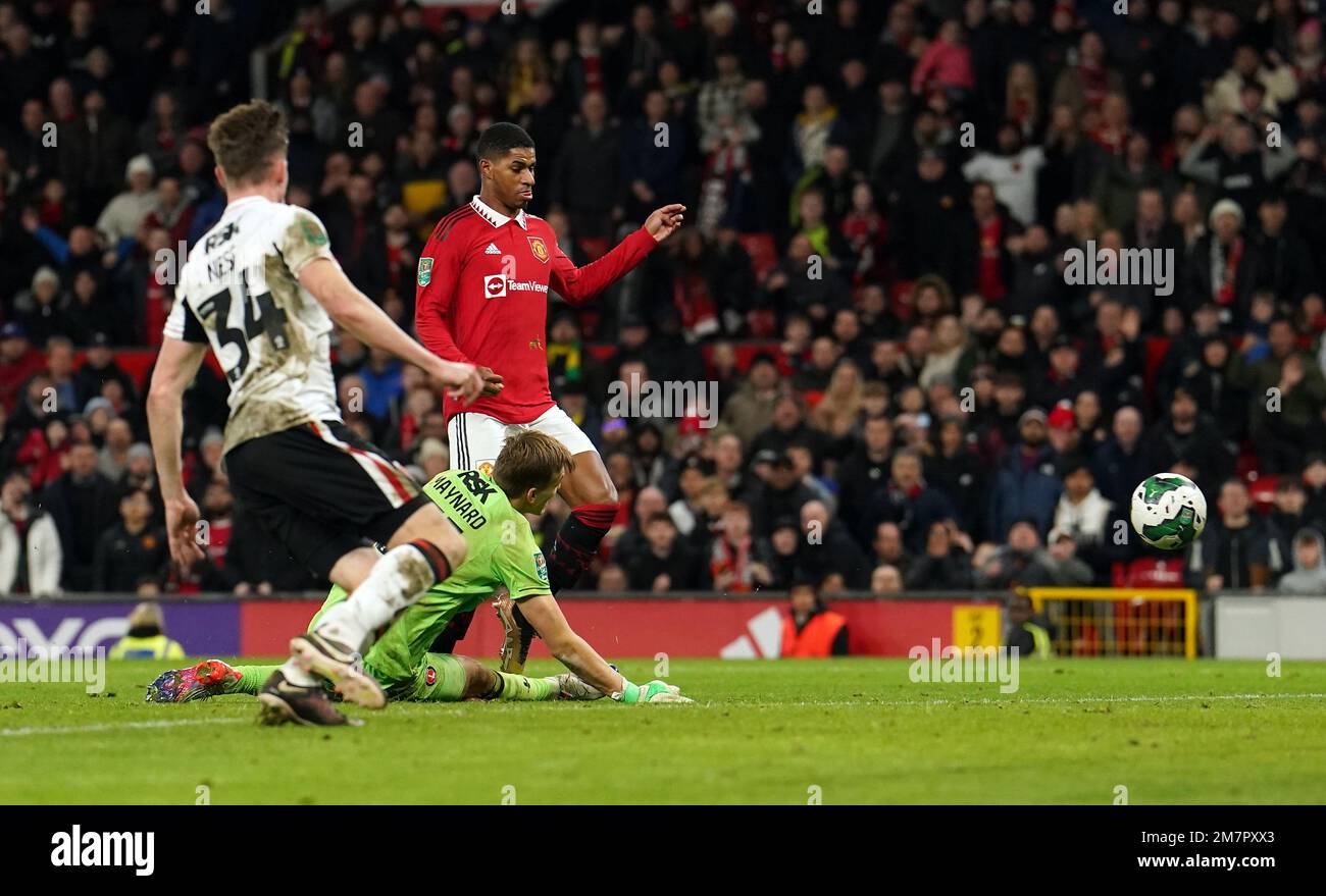 Marcus Rashford Side Manchester United's Marcus Rashford scores their side's second goal of ...