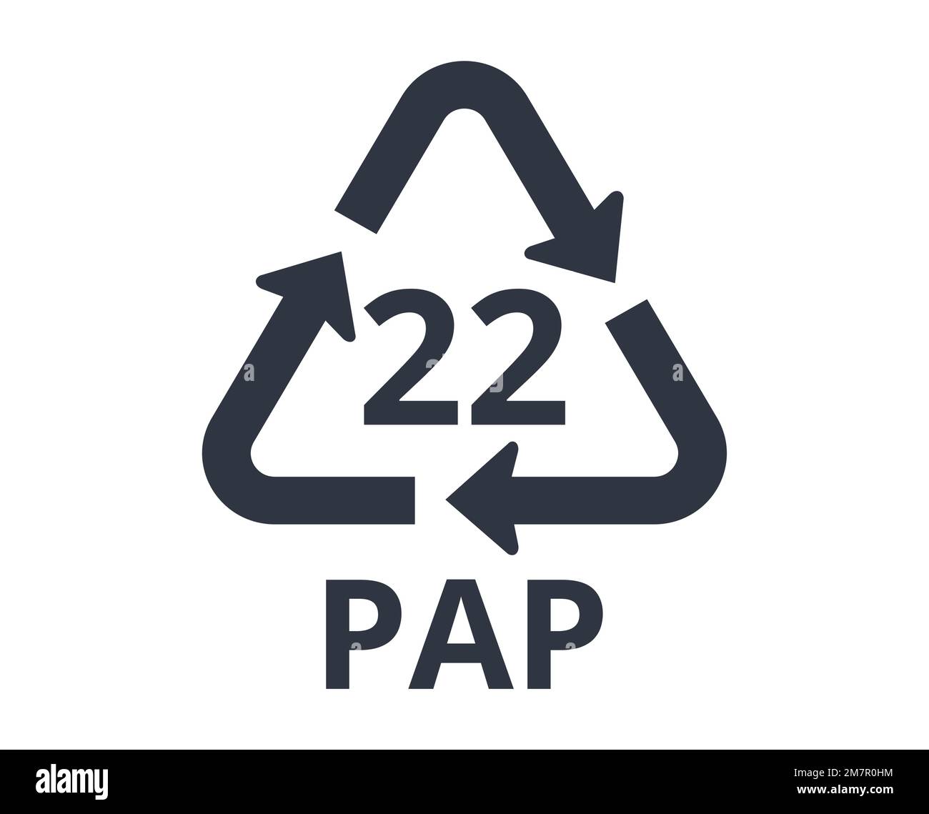 Paper 22 pap symbol. Concept of ecology and packaging Stock Vector
