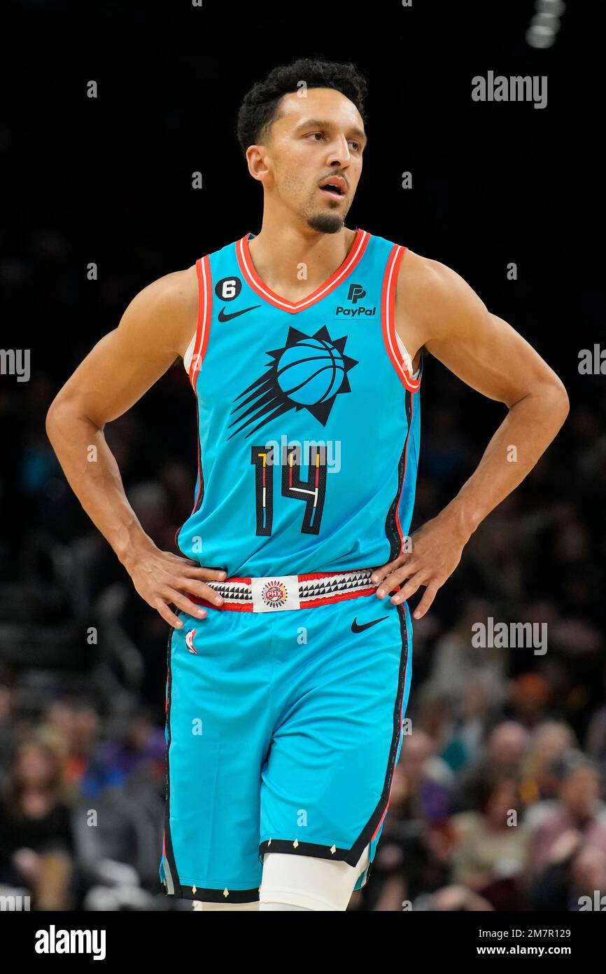 Phoenix Suns guard Landry Shamet (14) during the first half of an NBA basketball game against