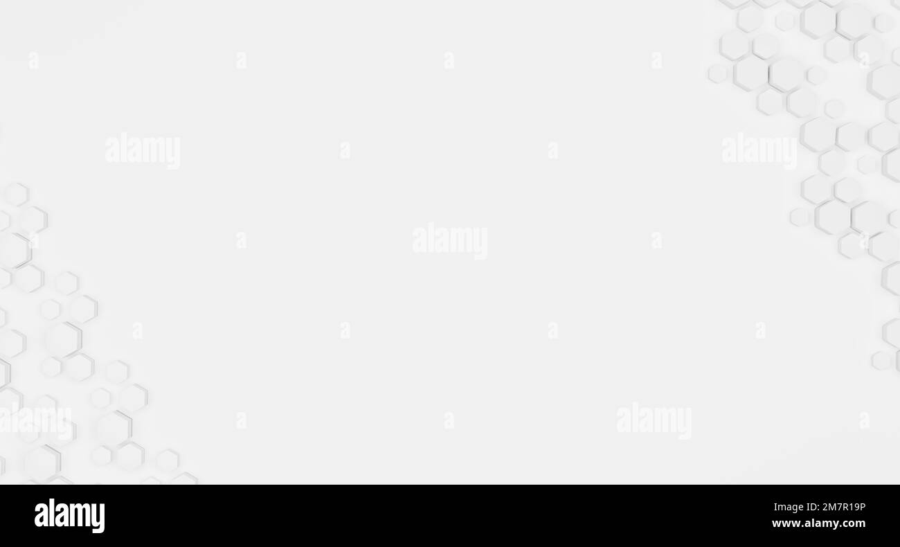 3d rendering White geometric hexagonal abstract background Stock Photo ...