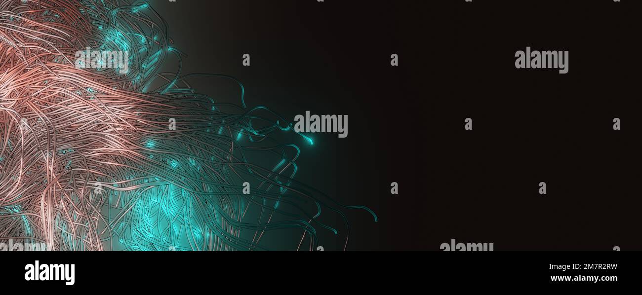 Wide screen Busy Fancy twist line background. Dynamic 3d abstract Stock ...