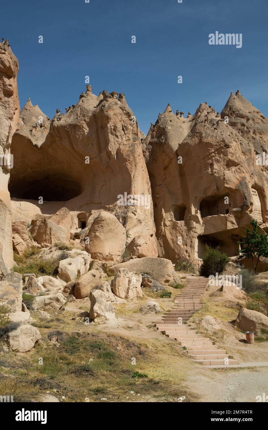 Zelve Open Air Museum, Aydinli Mahallesi, Cappadocia Region, Nevsehir Province, Turkey Stock Photo