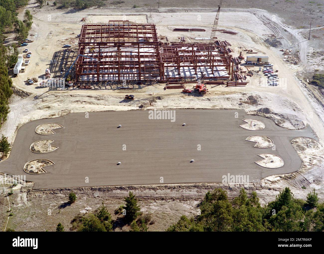 An aerial view of the integrated test facility construction progress ...
