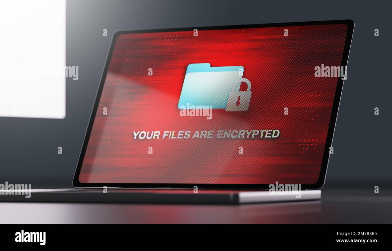 Ransomware on a laptop screen Stock Photo - Alamy