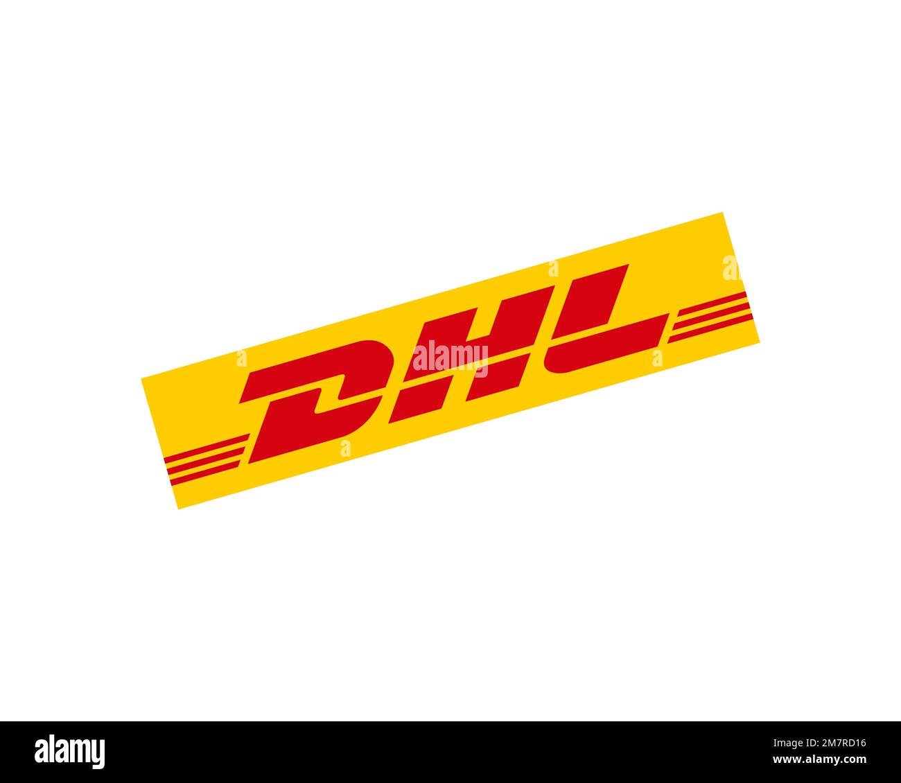 DHL Aviation, rotated logo, white background Stock Photo