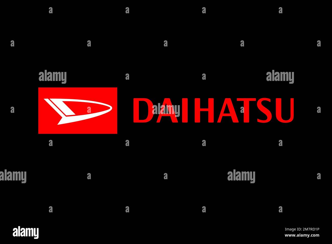 Daihatsu, Logo, Black background Stock Photo