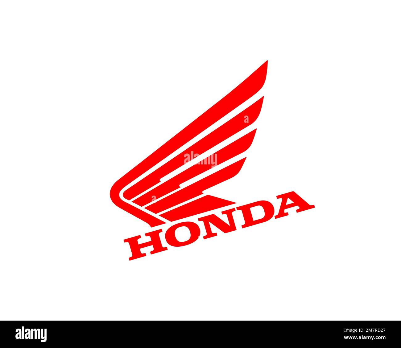 Honda Motorcycle and Scooter India, Rotated Logo, White Background Stock Photo