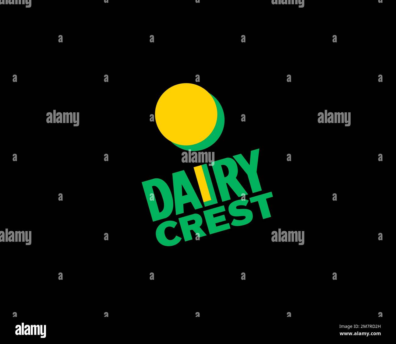 Dairy Crest, rotated logo, black background Stock Photo Alamy