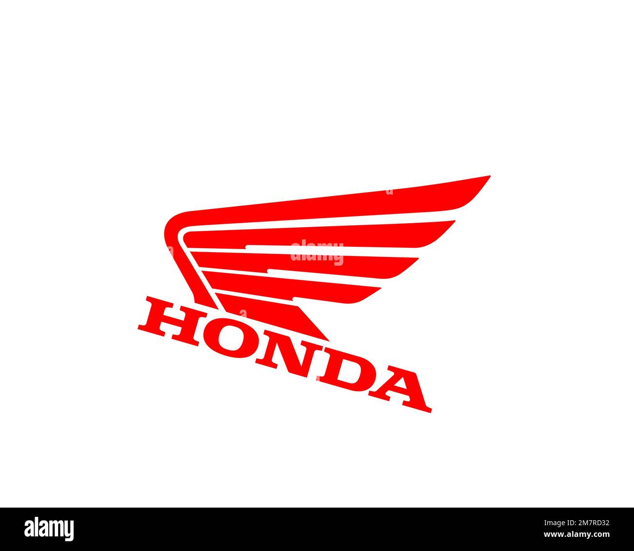 Honda Motorcycle and Scooter India, Rotated Logo, White Background B Stock Photo