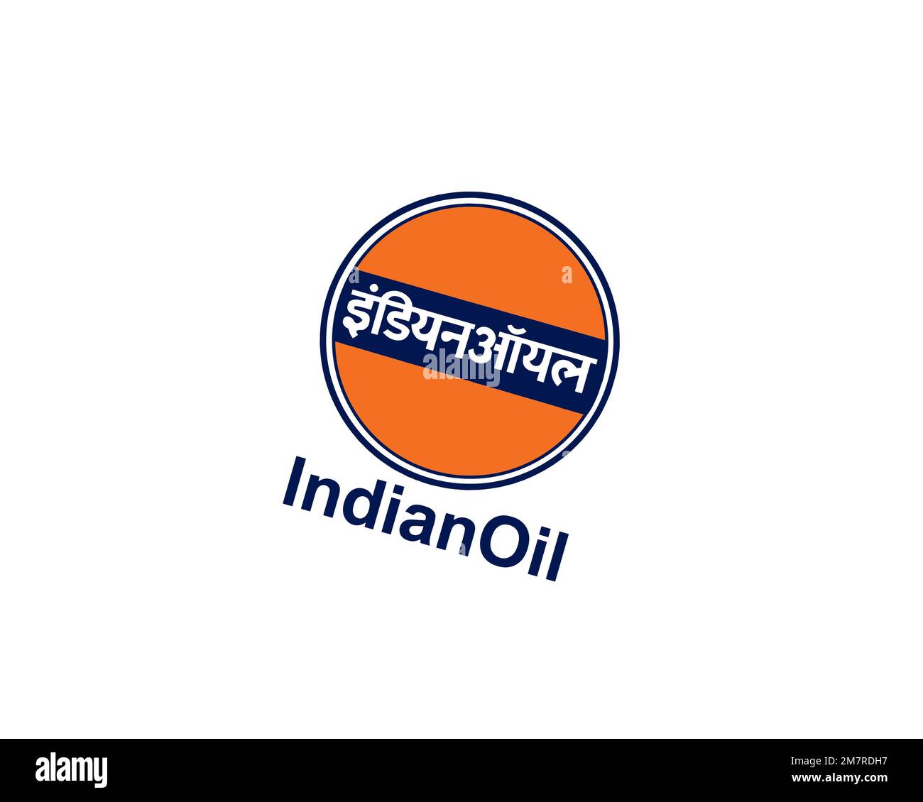 Indian Oil Corporation, rotated logo, white background B Stock Photo