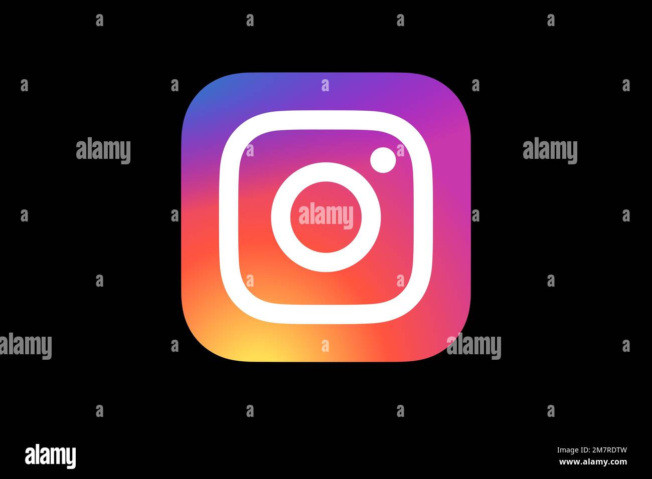 Instagram, Logo, Black background Stock Photo Alamy