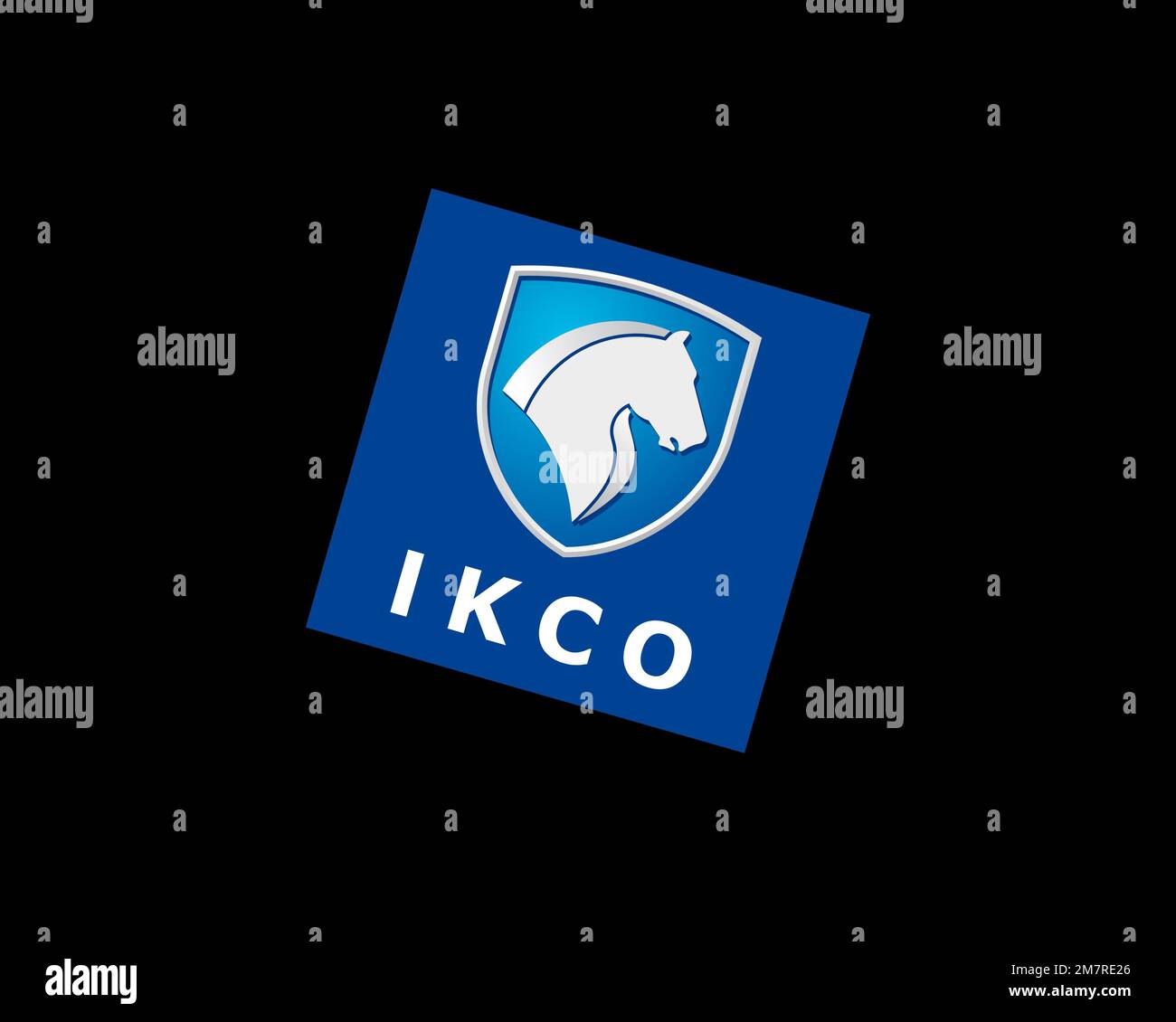 Iran Khodro, rotated logo, black background B Stock Photo - Alamy 