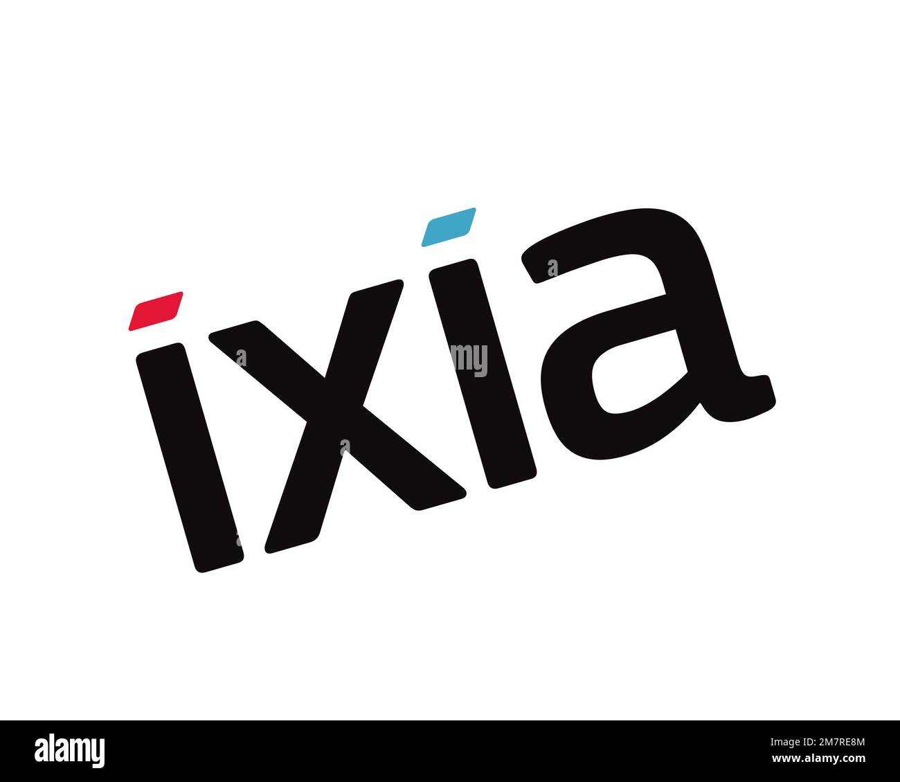 Ixia company, rotated logo, white background Stock Photo